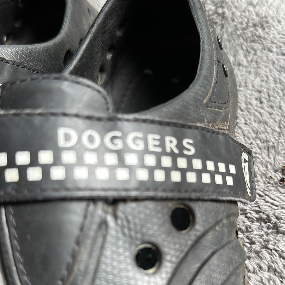 Black Perforated Mules with Strap - Picture 2 of 6